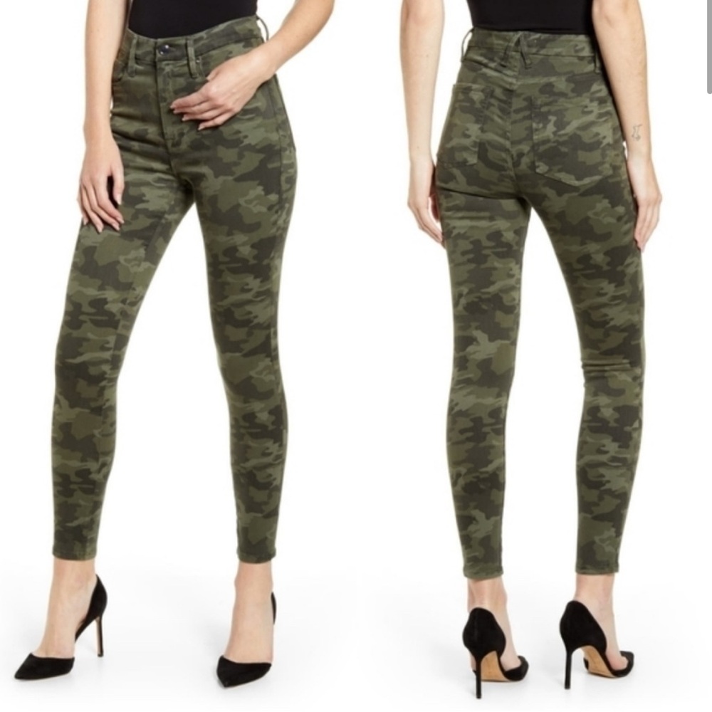 Good American Good Waist Camo Print Skinny Jeans 10/30